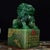 Shoushan Stone Guardian Lion Seal – 6" Foo Dog Stamp With Gilt Calligraphy & Red Seal Paste For Sale - Image 4 of 9