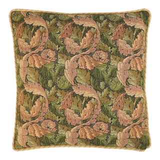 Acanthus Leaf Gold Cushion With Gold Rope Cord With Feather Filler - 55x55cm (22"x22") For Sale
