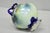 Vintage Victorian Blue Hand Painted Porcelain Floral Twin Handled Bulbous Vase For Sale - Image 11 of 14