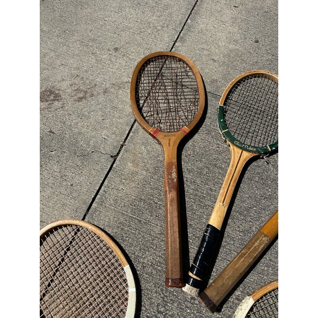 Collection of Vintage Miscellaneous Wooden Tennis Rackets- Set of 5 For Sale - Image 4 of 7