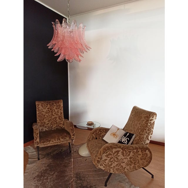 Italian Murano Six-Tier Felci Glass Chandelier with 36 Pink Glasses For Sale - Image 13 of 18