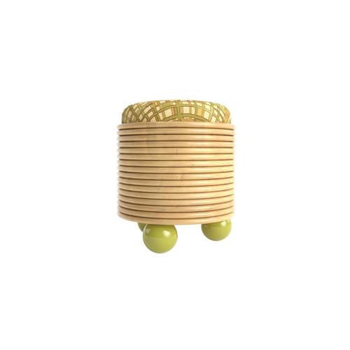 Disco pouf in tinted rattan and hr foam by popus editions. Dimensions: ø 37 x h 49 cm. Materials: upholstery, tinted...
