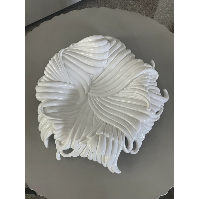 Vintage Artex International Large White Italian Ceramic Charger For Sale - Image 12 of 13