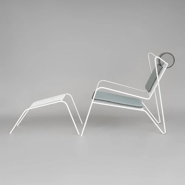Contemporary Set of Capri Easy Chair with Ottoman by Stefania Andorlini & Bernhard Mende For Sale - Image 3 of 7