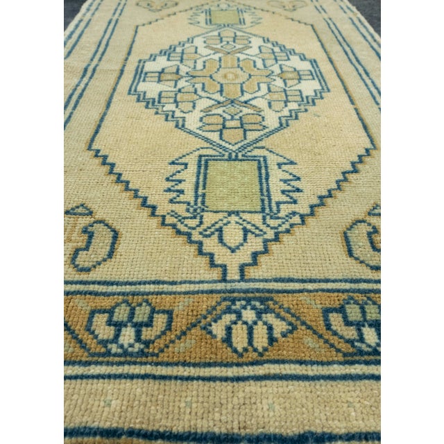 Turkish Mini Rug Oriental Hand Knotted Vintage Rug 1'11" x 3'3" #16686 For Sale In Houston - Image 6 of 8
