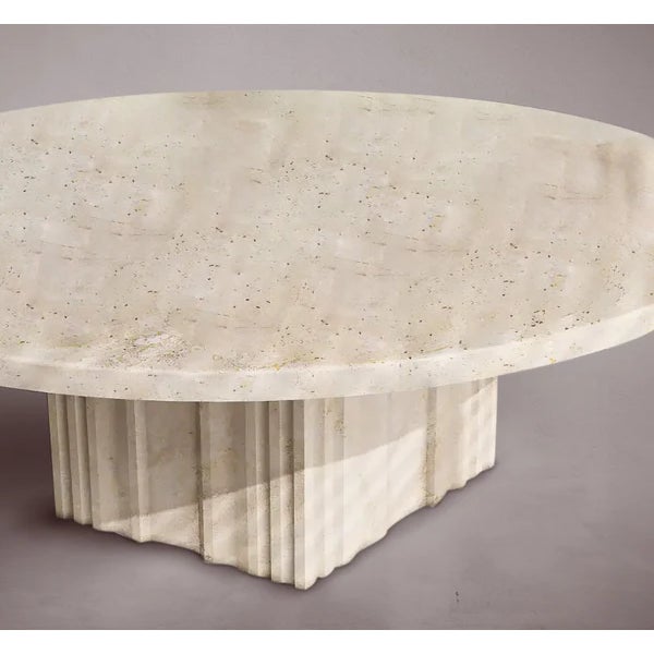 Contemporary Le Château Travertine Coffee Table 40" For Sale - Image 3 of 4