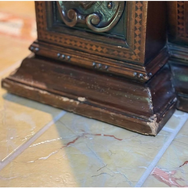 Brown Antique Italian Renaissance Revival Walnut Wood Lettuccio Hall Bench For Sale - Image 8 of 13