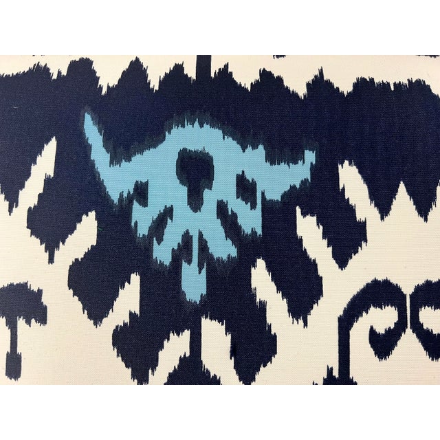 China Seas Quadrille China Seas Kazak Blue and White Ikat Bench For Sale - Image 4 of 5