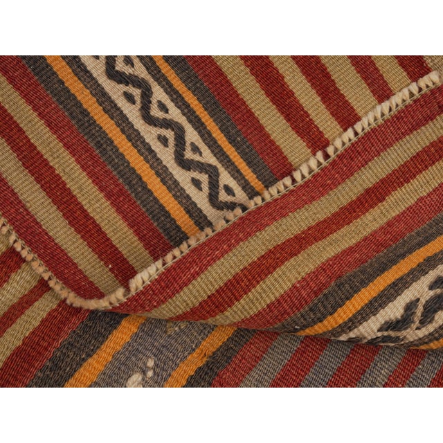 1970s 1970s Vintage Handmade Wool Cotton Red Terracotta Runner Rug For Sale - Image 5 of 11
