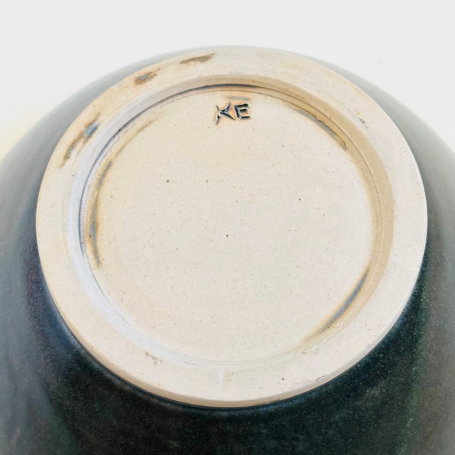 Green and Purple Vintage Studio Pottery Bowl For Sale - Image 11 of 11