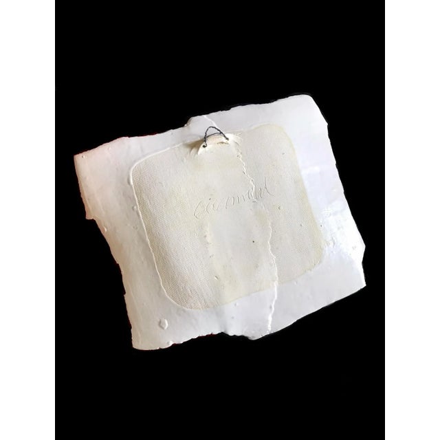 Signed 1980s Large Wall-Mounted Stoneware Art Sculpture For Sale - Image 4 of 9