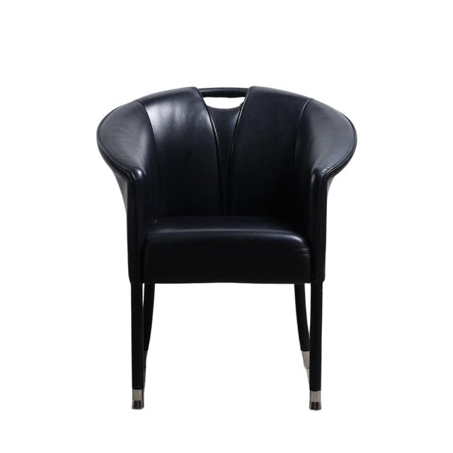 Mid-Century Modern Vintage Auretta Leather Chairs by Paolo Piva for Wittmann, 1980s, Set of 6 For Sale - Image 3 of 5