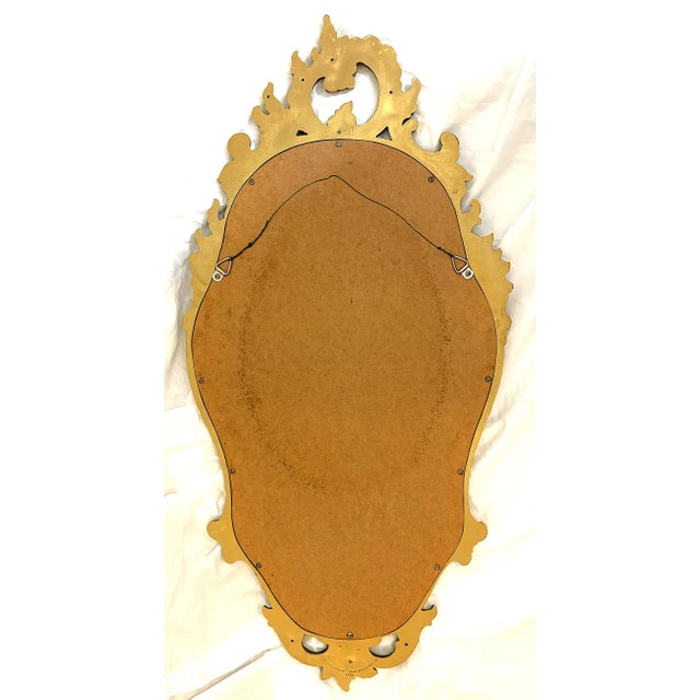 Vintage Hollywood Regency Ornate Oval Mirror by Syroco For Sale - Image 10 of 13