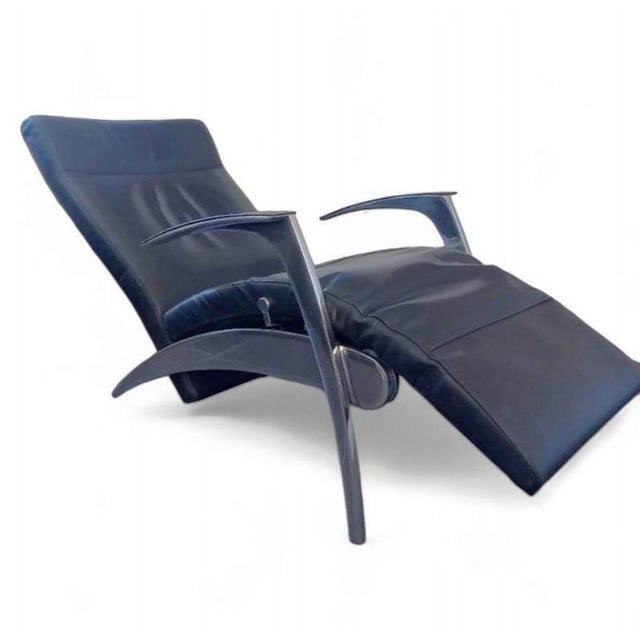 David Lounger in Black Leather from Interprofil For Sale - Image 4 of 9