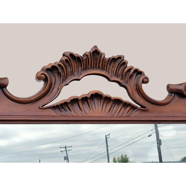 20th Century Italian Beechwood Carved Wall Mirror For Sale - Image 4 of 9