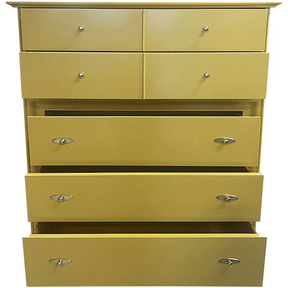 Mid-Century Modern 38.5" Finished Cali Paint Satin 5 Drawer Kroehler Vintage Tallboy For Sale - Image 3 of 4
