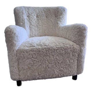 Maiden Home Perry Chair — Ivory Shearling / Charcoal Maple For Sale