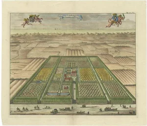 Smallegange, Illustration of the Poppendam Estate, North of Amsterdam, Netherlands, 1696, Print