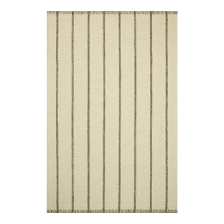 Amber Lewis x Loloi Harlan Ivory / Charcoal 7'-9" x 9'-9" Area Rug For Sale