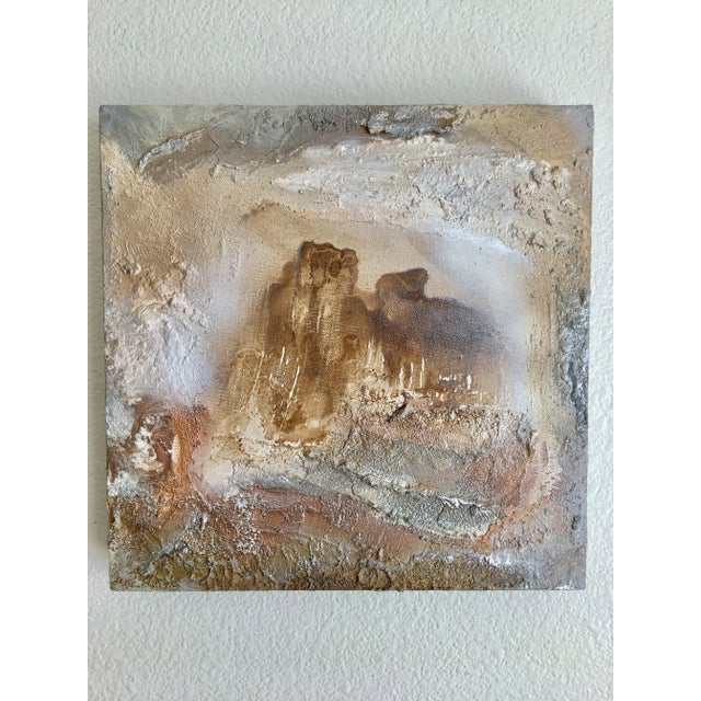 "Portal (#7 in Series)" Original Abstract Modern Neutral Art Metallic Landscape Painting For Sale - Image 4 of 6