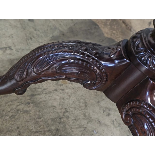 Brown Baker Stately Home Chippendale Mahogany Pie Crust Table Claw and Ball Feet For Sale - Image 8 of 11