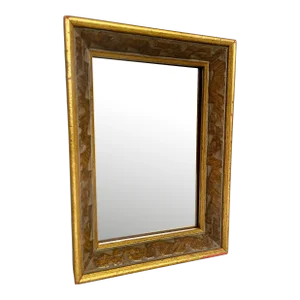Vintage Traditional Gold Burnished Small Solid Wood Mirror