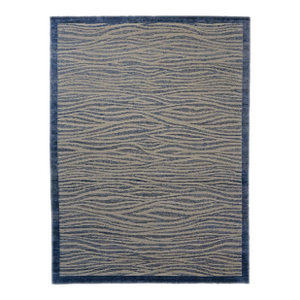 Nepalese Modern Wool & Silk 9X12 Blue & Beige Zebra Handmade Area Rug #1143900