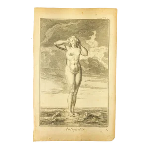 19th Century French Copper Engraving Print of "Antiquities" by Benard Direxit