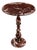 Red Marble Pedestal Side Table | Handcrafted Round Accent Table | Elegant Stone End Table For Sale