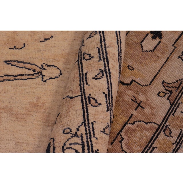 Tan Classic Ziegler Beige Tan Hand-Knotted Wool Rug - 9'2'' X 11'11'' For Sale - Image 8 of 8
