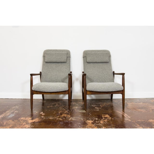 1960s Mid-Century Modern High Back Lounge Chairs by Edmund Homa, Poland, 1960s, Set of 2 For Sale - Image 5 of 17