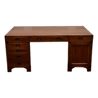 English Campaign Desk in Oak For Sale