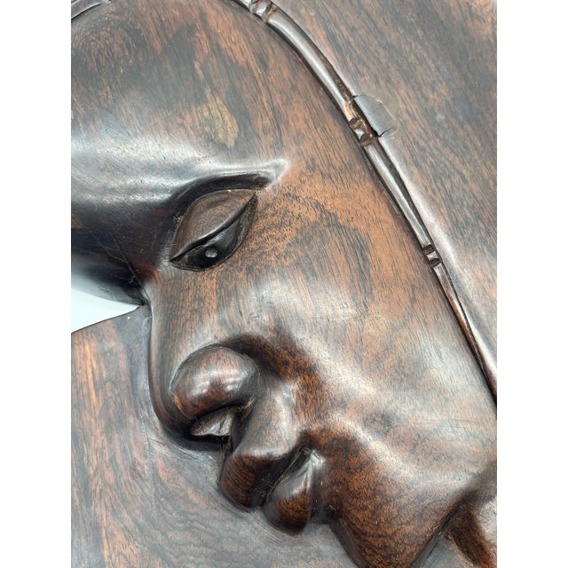 Wood African Maasai Sculpture in Makassar Ebony, 1970s For Sale - Image 7 of 14