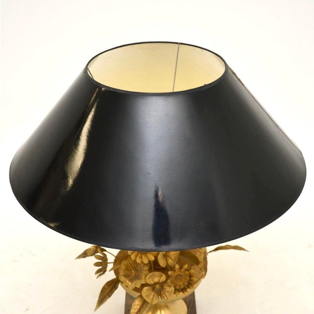 Mid-Century Modern Vintage Italian Gilt Metal Table Lamp, 1970s For Sale - Image 3 of 10