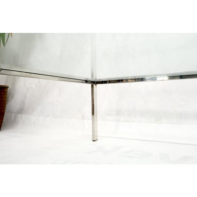 Mid Century Modern Large Oversize Square Chrome Stainless Steel Coffee Table For Sale - Image 10 of 10