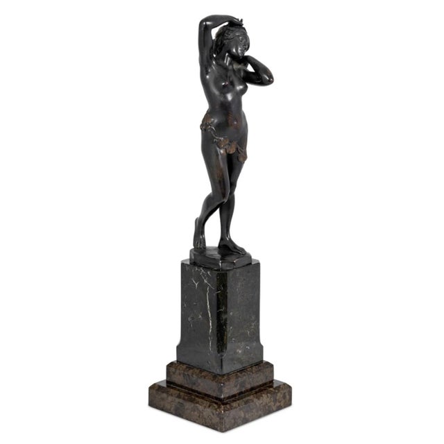 Charles Masse (French, 1855-1913) Nude Woman Patinated Bronze Sculpture, late 19th century, the standing figure draped...