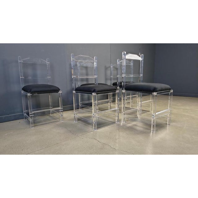 Vintage Italian Acrylic Dining Chairs, 1970s, Set of 6 For Sale - Image 9 of 14