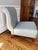 Pair of Barbara Barry for Baker Celadon Silk, Scroll Back Slipper Chairs For Sale - Image 10 of 12