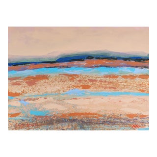 Signed 1980s “Route South” Abstract Acrylic Landscape by Harry Hilson For Sale