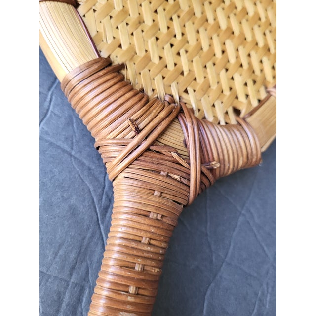 Mid 20th Century Handwoven Bamboo Wicker Rug Beater For Sale In San Francisco - Image 6 of 16