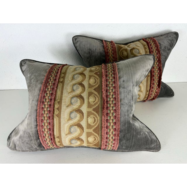 Vintage Aubusson Tapestry and Velvet Pillows/a Pair For Sale - Image 9 of 9