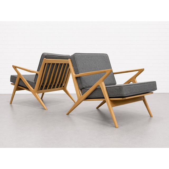 Mid-Century Modern Pair - Mid Century Modern Oak Lounge Chairs – Handcrafted Armchair With Sculpted Details For Sale - Image 3 of 12