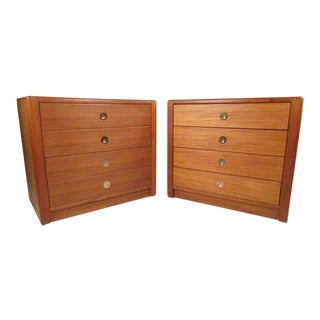 Scandinavian Modern Teak Campaign Dressers by D-Scan - a Pair For Sale