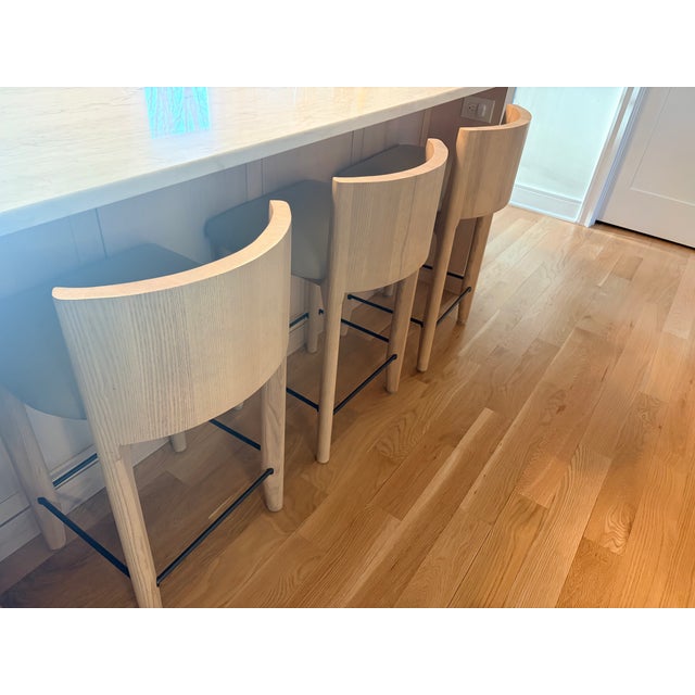 Modern Set of 3 Maiden Home Delancey Stools For Sale - Image 3 of 9