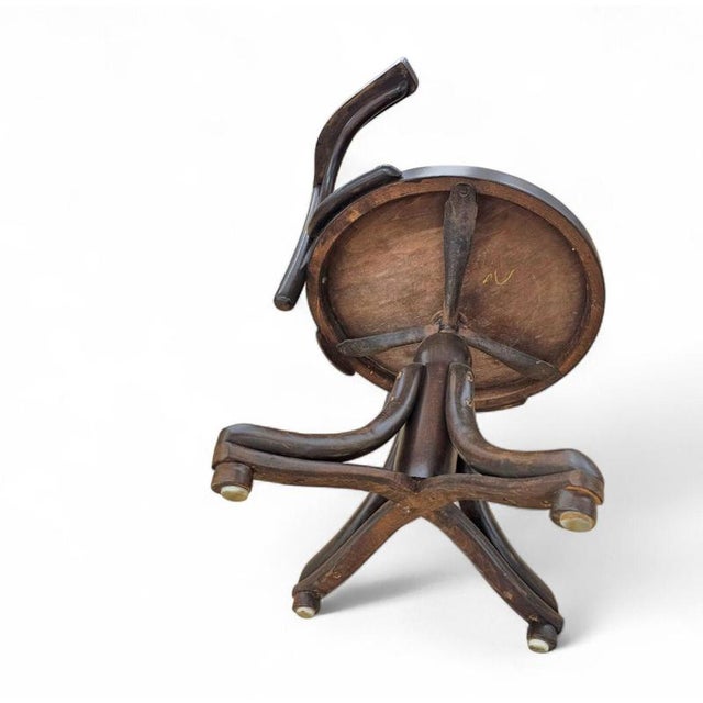 Wood Art Nouveau Style Bentwood Swivel Desk Chair For Sale - Image 7 of 14
