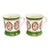 Antique German Floral Mugs With Pink Roses and Green Bands — Pair For Sale