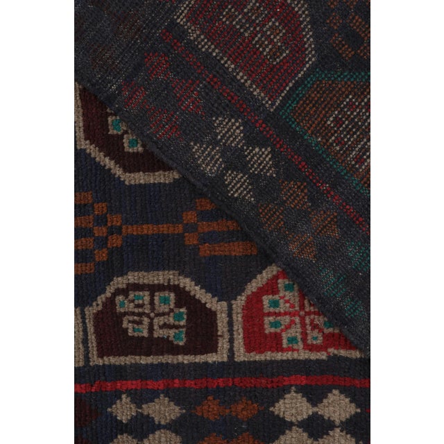 Textile Rug & Kilim’s Baluch Tribal Rug in Brown With Colorful Hexagon Patterns For Sale - Image 7 of 7