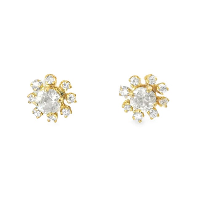 Elevate your jewelry collection with these 14K Yellow Gold Diamond Stud Earrings , a timeless and elegant choice for any...
