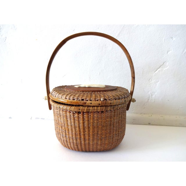 1960s Nantucket Basket With Whale Carving Chairish
