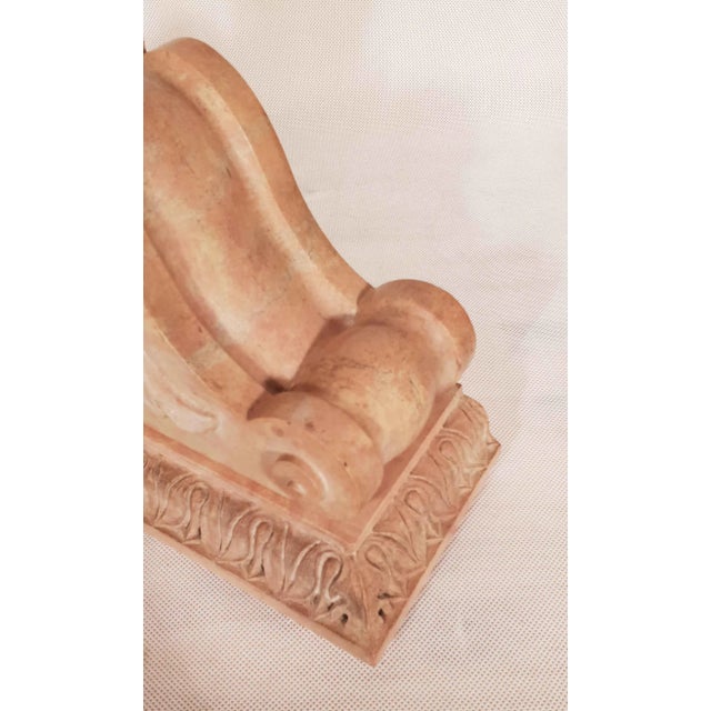 Art Deco Molded and Carved Stone Clock, 1930s For Sale - Image 4 of 9